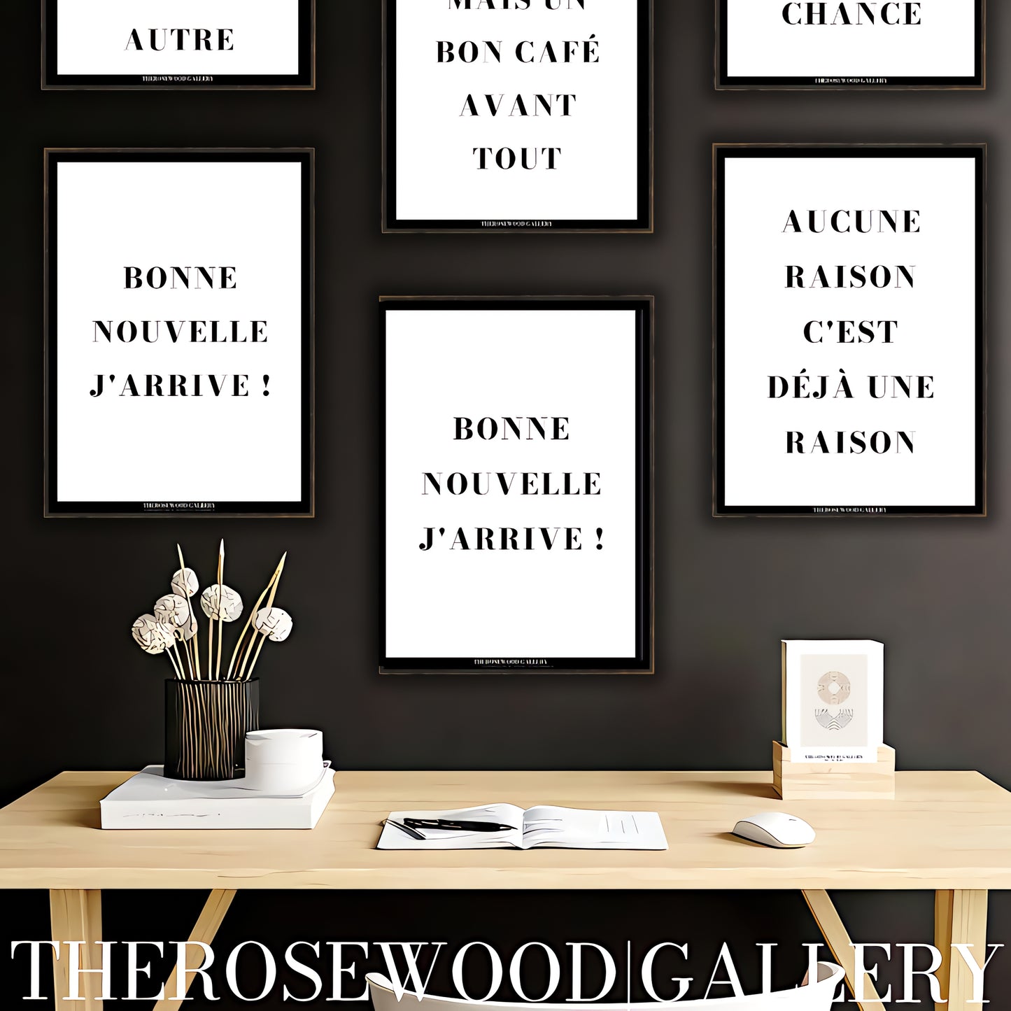 Contemporary Art | Gallery-Quality Digital Download | Classic Black & White | Simple Stylish Typography | Positive Message | Office Wall Decor